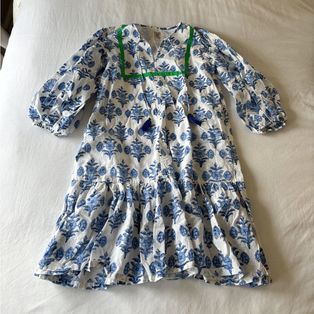Summer Hydrangea Block Print Dress